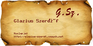 Glazius Szeráf névjegykártya